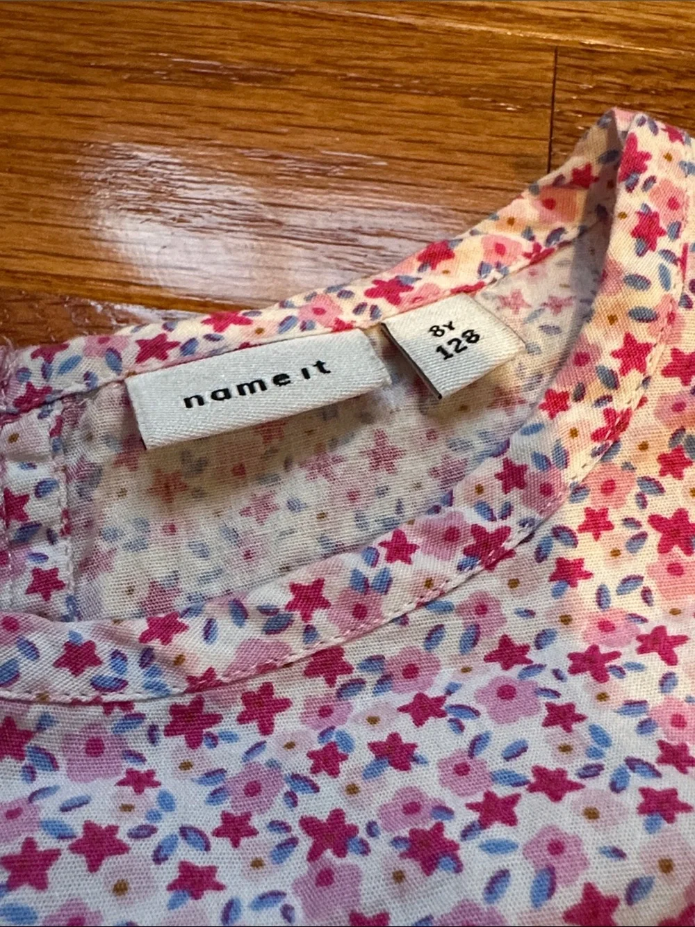 NWOT Girls' Pink Floral Ruffle Long-Sleeve Casual Dress